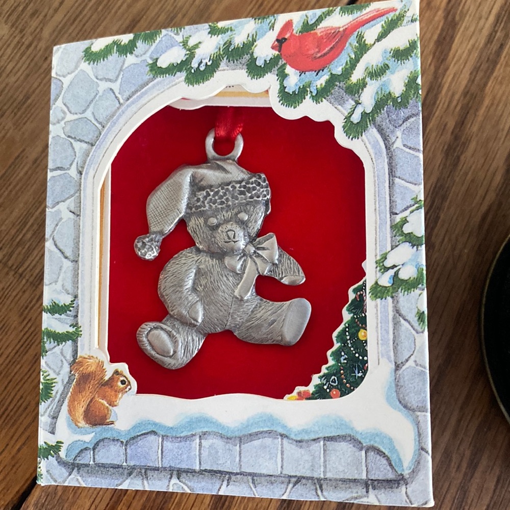 Lindsay Claire Pewter Teddy Bear Ornament